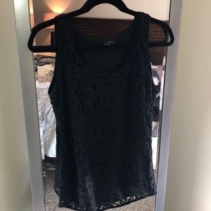 Black lace tank top from Loft